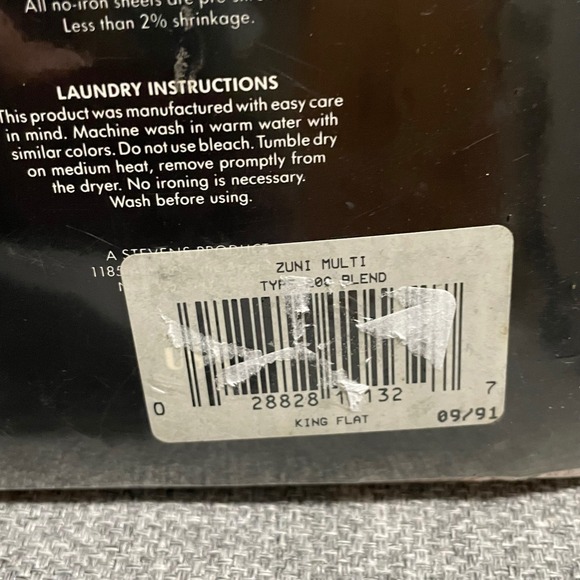 Collier Campbell combed cotton‎ King Flat Sheet Zuni 1991 vintage New southwest - Picture 8 of 10